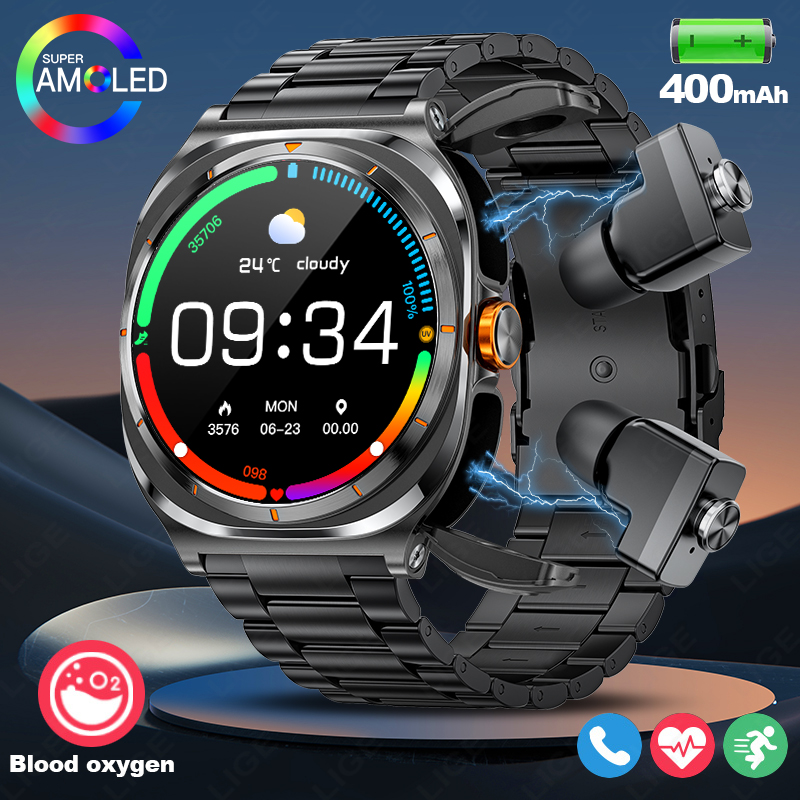 LIGE 2025 Watch Wireless Earph - Do Oxygen Meter ulasan dan harga