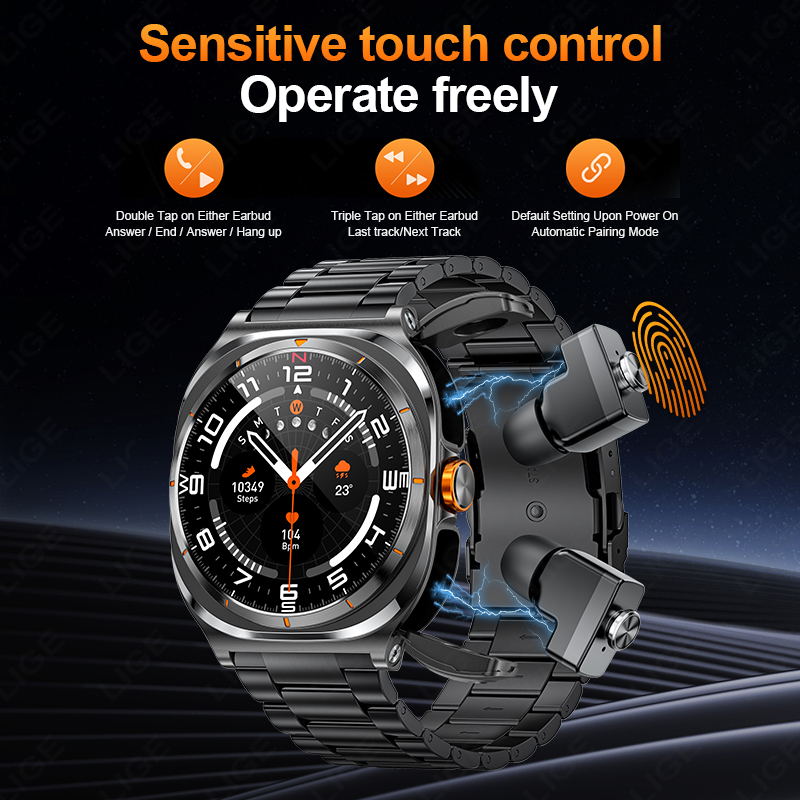 LIGE 2025 Watch Wireless Earph - Do Oxygen Meter ulasan dan harga